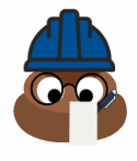 poop with hard hat